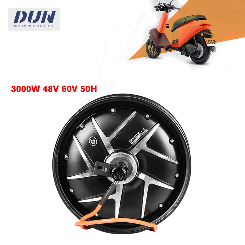 

YMMotor 10x2.15 Inch 3000W 48V 60V 50H Brushless Gearless Hub Motor for Electric Bicycle Motorcycle