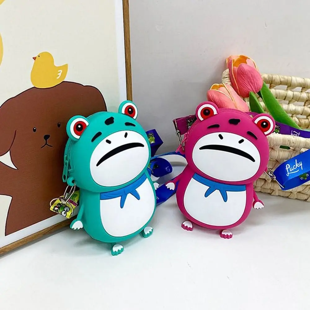 Korean Style Silicone Frog Crossbody Bag Cute Streetwear Cartoon Animal Coin Purse Cartoon Shoulder Bag Students