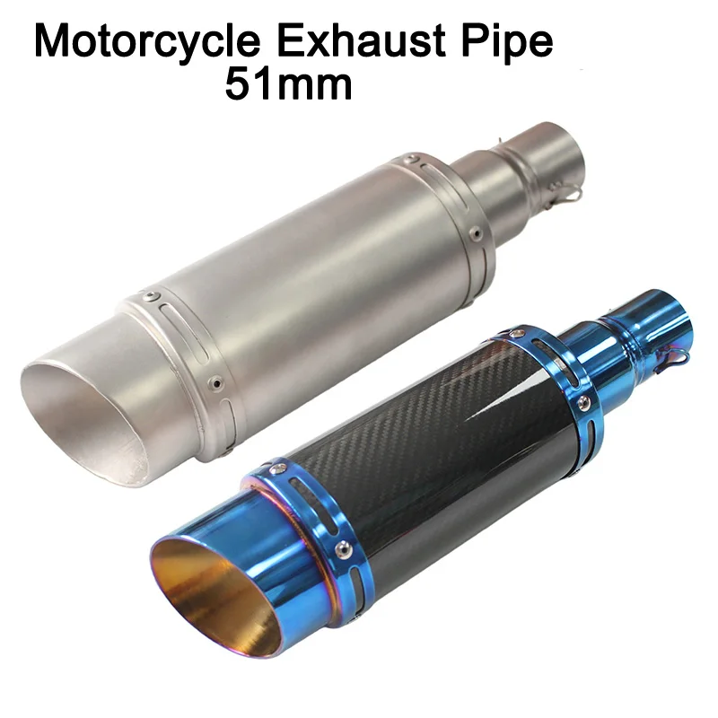 

For 51mm Universal Motorcycle Exhaust Pipe Stainless Steel or Carbon Fiber Suitable For Yamaha R3 R1 R6 Duke390 KAWASAKI Z900