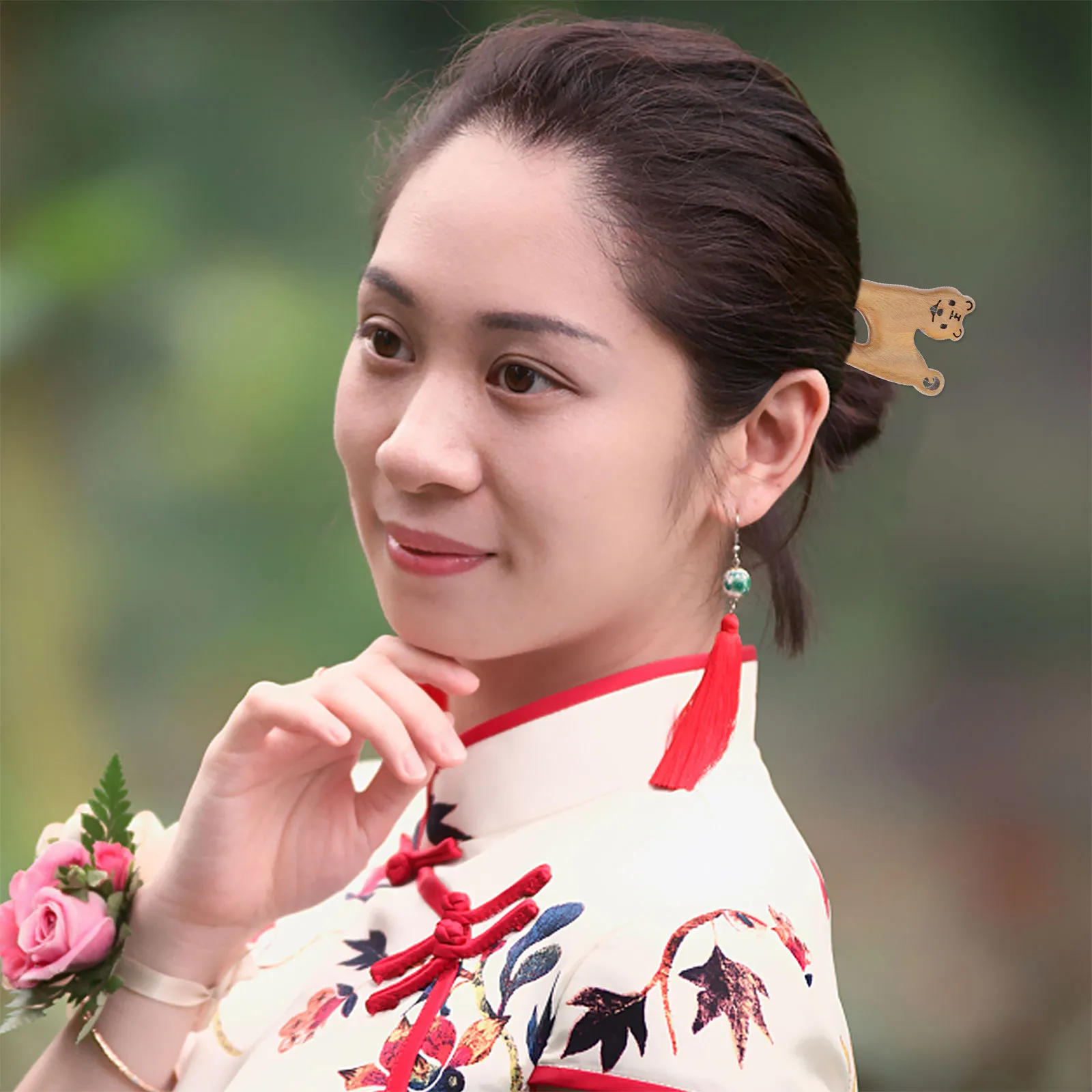 

Simple Tiger Design Wood Hair Fork for Women Bun Styling Tool Chinese Costume Hair Accessory Decorative Pin Hairpins for Women