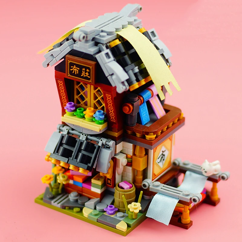 LOZ モジュラービルディングアーキテクチャ衣類豆腐ショップ薬局書店ミニダイヤモンドブロックレンガのおもちゃ子供用箱なし