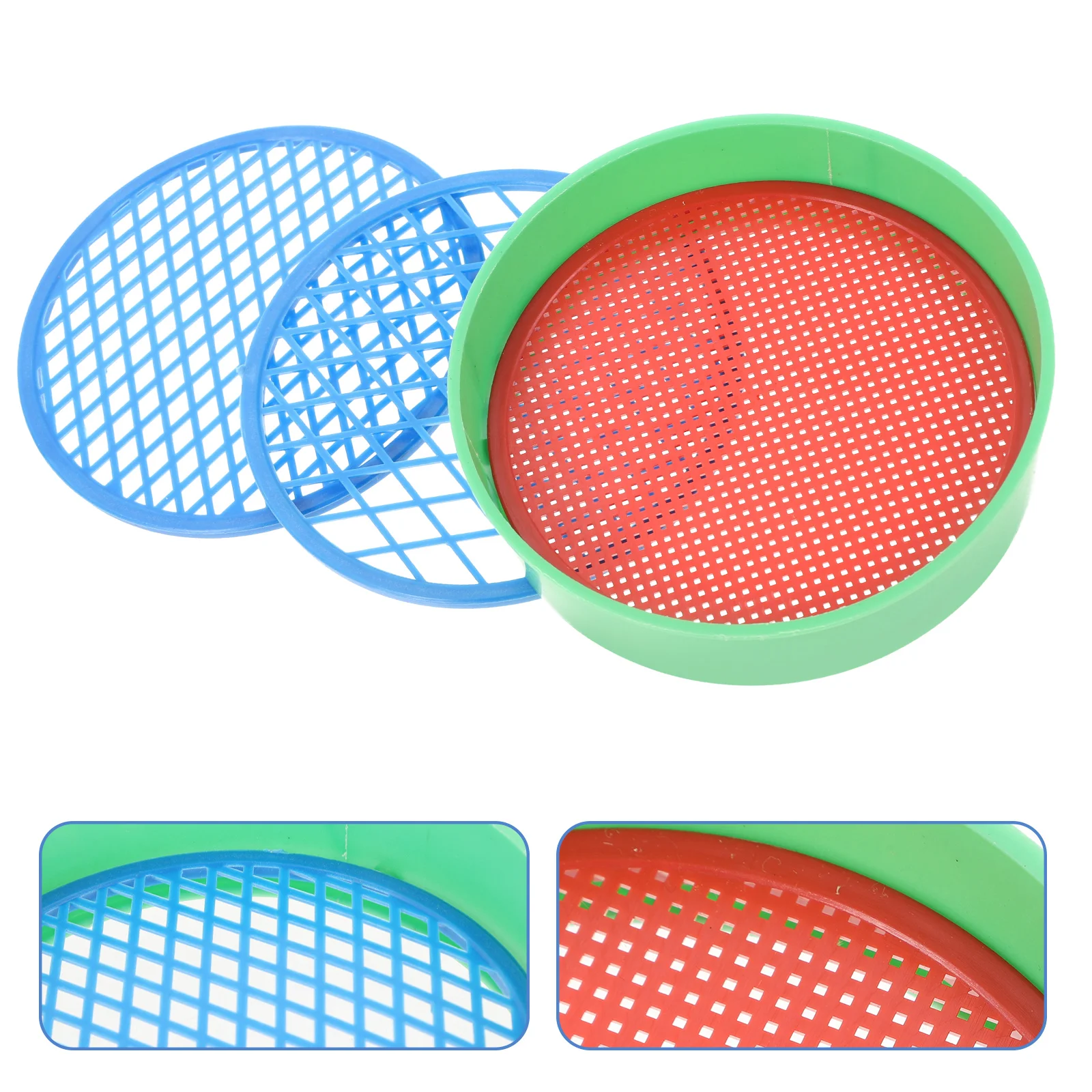 

4 Pcs Beach Sieve Toy Plastic Sand Sifter Sieves Toys Sifting Pan for Beaches Seashells Bright Colors Family Outdoor