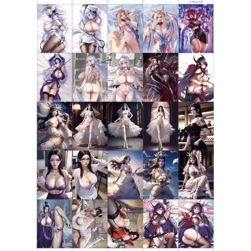 55Pcs/Set Anime Girls ACG Flash Cards Azur Lane IJN Taiho USS St. Louis Diy Gift Toys Game Anime Collection Cards