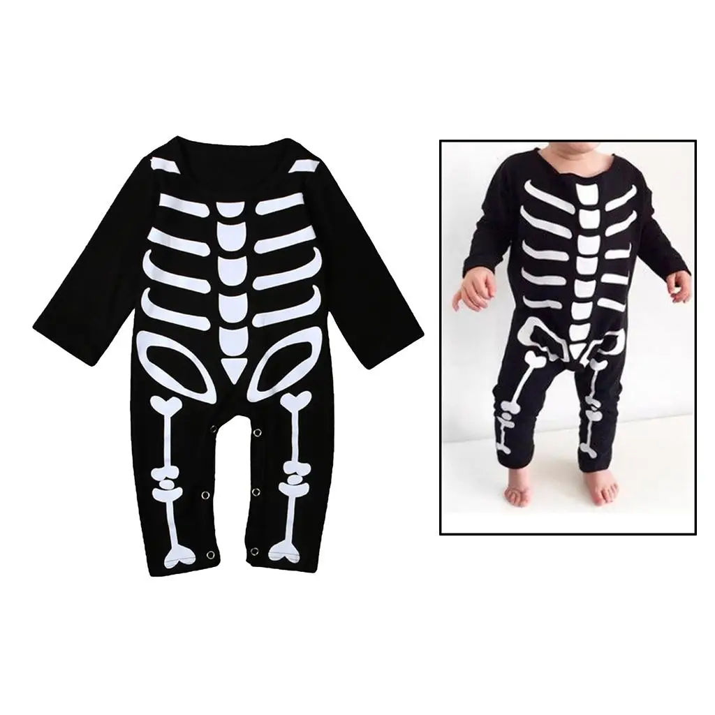 Baby Boy Girl Halloween Romper -Piece Jumpsuit Skeleton Costume