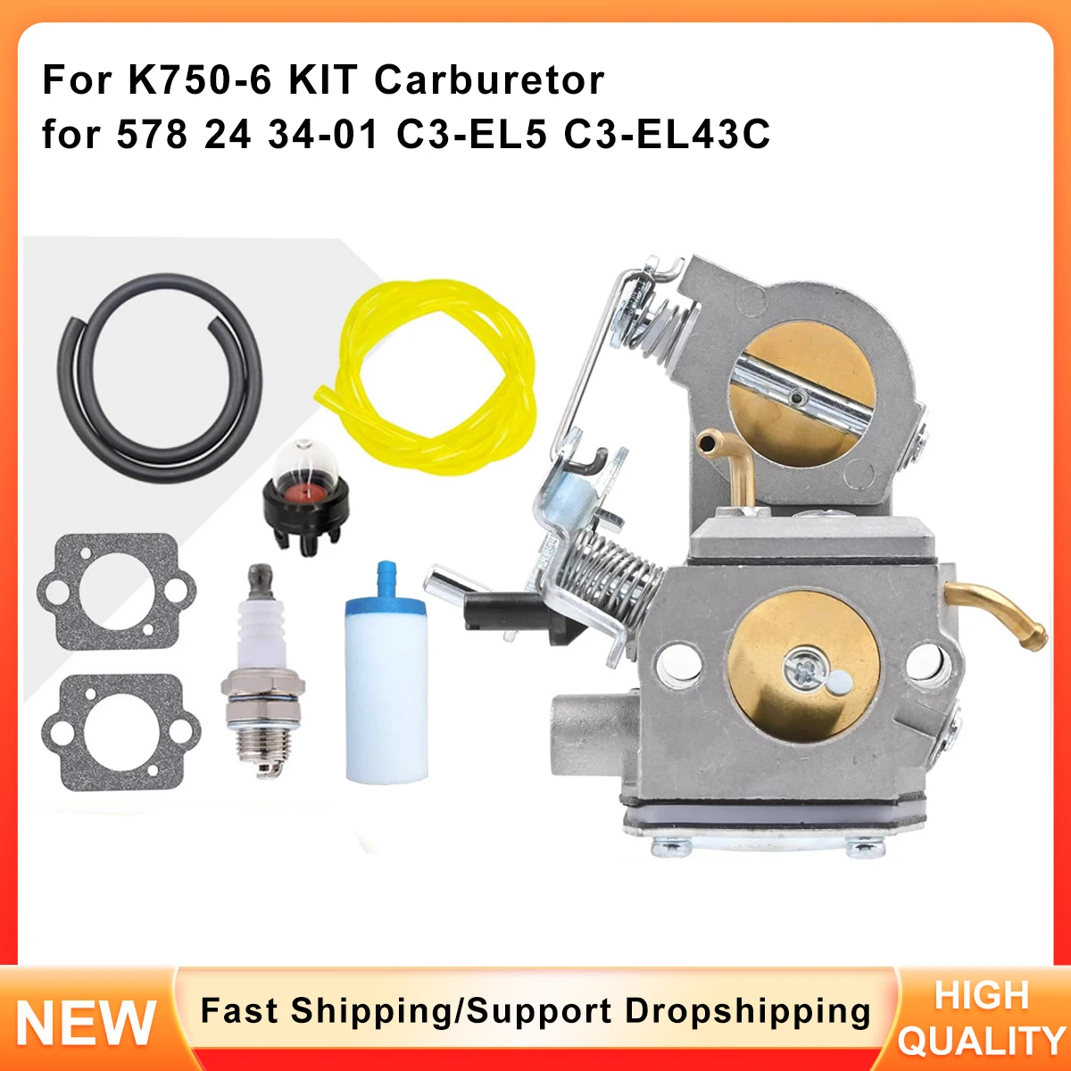 

Universal K750 Carburetor Kit - Compatible with 578 24 34-01, C3-EL5, and C3-EL43