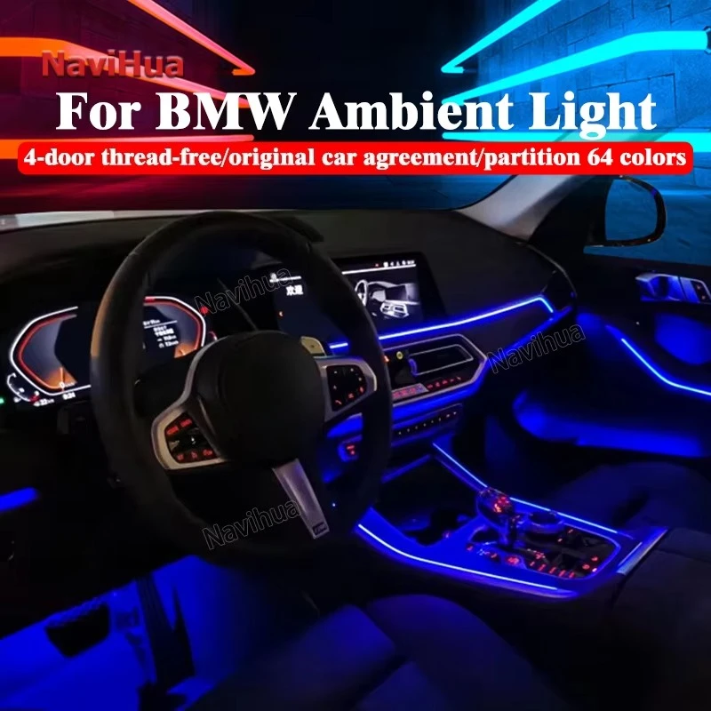 Navihua Ambient Lighting for Car 22 in 1/18 in 1 Led Car Interior Lights Led Ambient Multicolor for BMW 3 Series