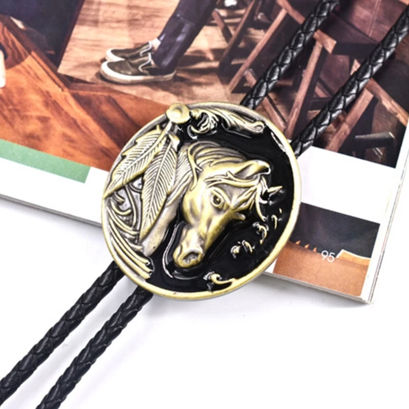 

Bolo Tie for Men Carnivals Necktie Relief Horse Buckle Decors Halloween Necktie Drop Shipping