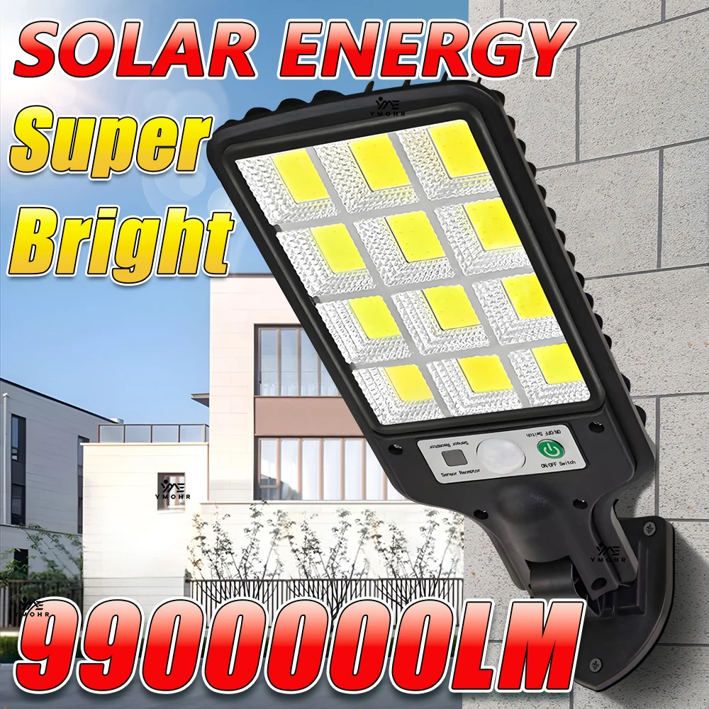 9900000LM Solar Light 1008LED Outdoor Solar Lamp Motion Sensor Street Light Waterproof Wall Light Garden Outdoor Christmas Decor