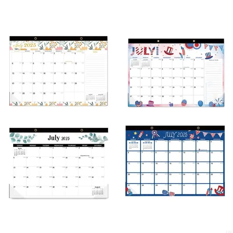 

2Pieces 2025-2026 Wall Calendar Twin-Coil Binding Monthly Calendar Planner 18 Month Calendar from July 2025-Dec 2026 D5QC