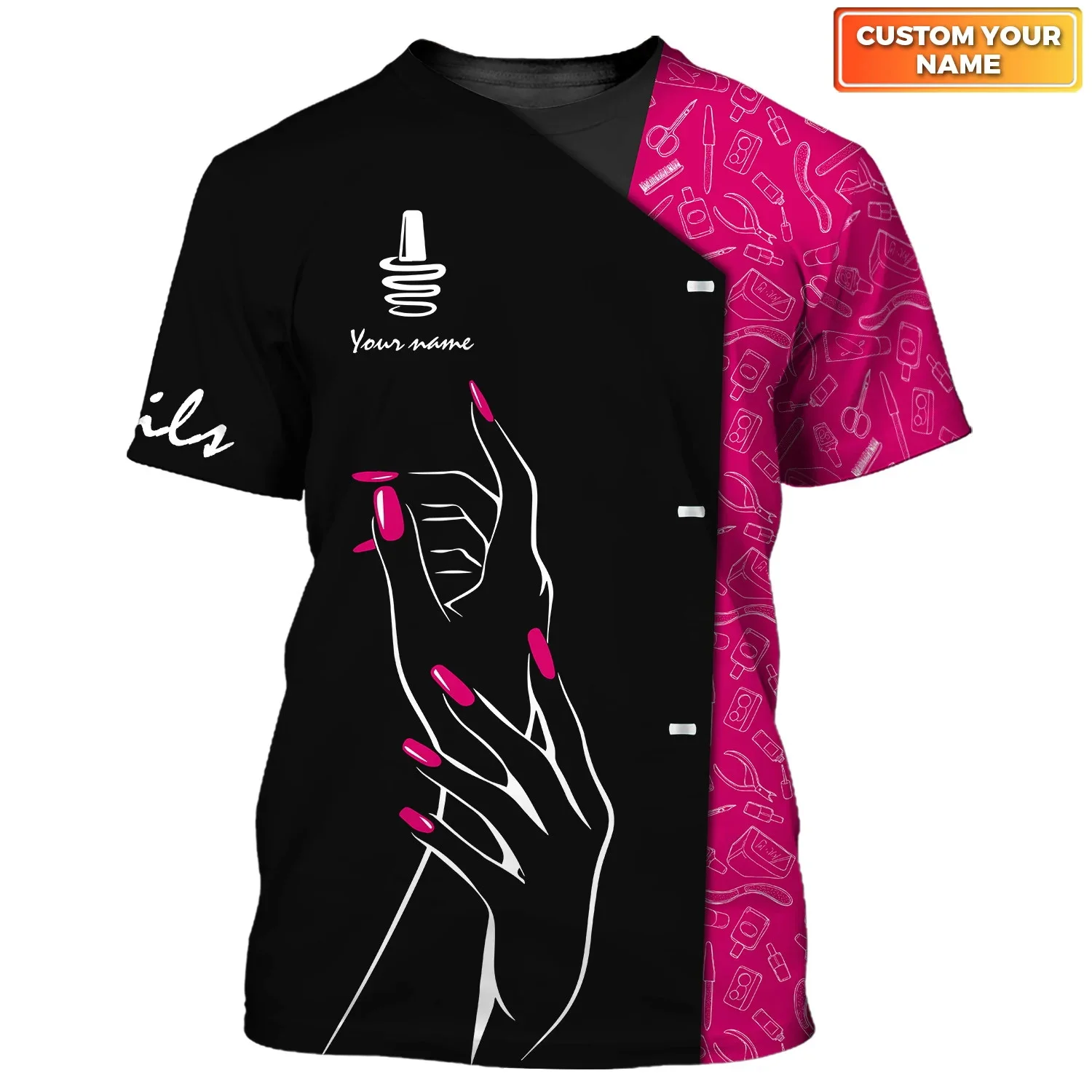 Newest Summer Men's T-shirt Nail Artist Pesonalized Name 3D Printed Unisex Casual t shirt Manicurist Gift [Non Workwear] DW163