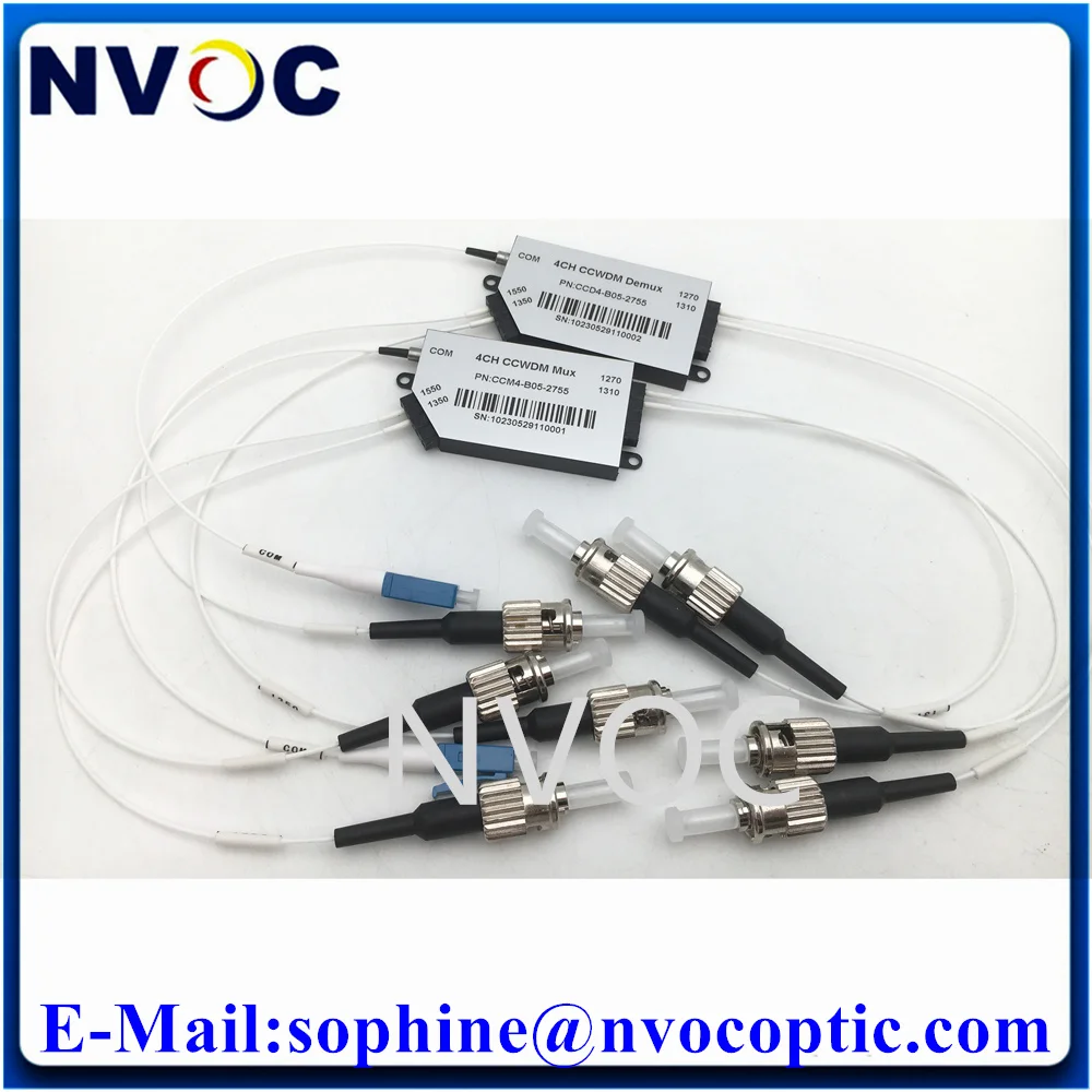 

1*4 CCWDM Fiber Optic Multiplexer Module,130mm ST/LC Connector,4ch Compact 1270-1310-1350-1550nm Mini CWDM Mux Demux Module