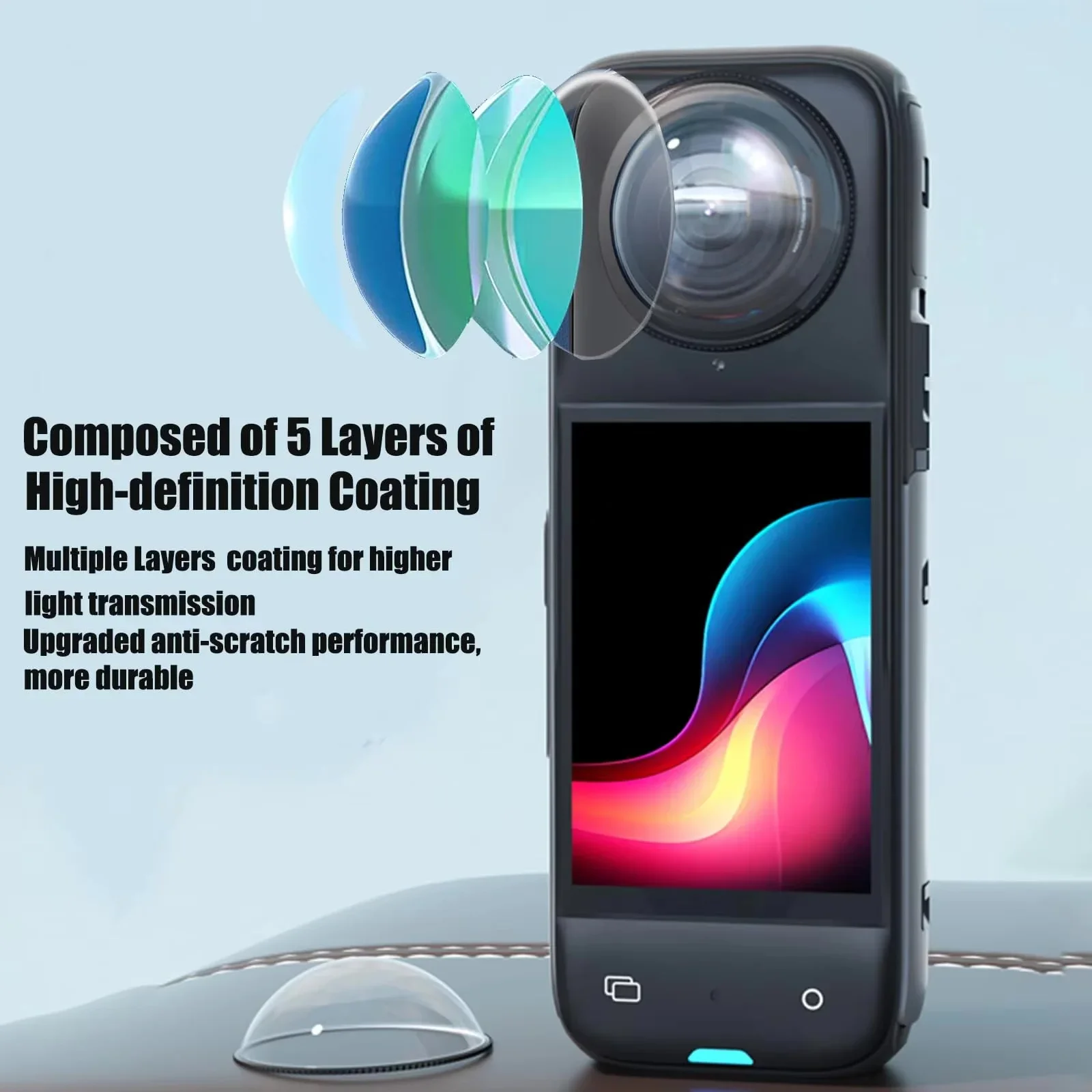 พรีเมี่ยมกระจกเลนส์สำหรับอินสตา 360 X4 กระจกนิรภัยป้องกันรอยขีดข่วนเลนส์ตัวป้องกันอินสตา 360 X4 อุปกรณ์เสริม