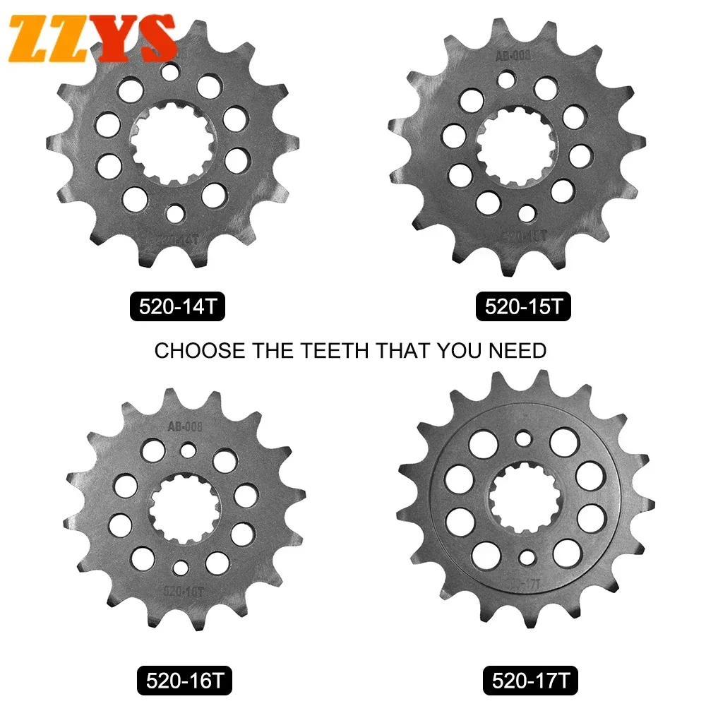 1pc 520 14T 15T 16T 17T Front Sprocket Gear Staring Wheel Cam For Suzuki Road GS500 GS500E 2 Cyl GS500F K4-9 GS 500 GS500H 500CC