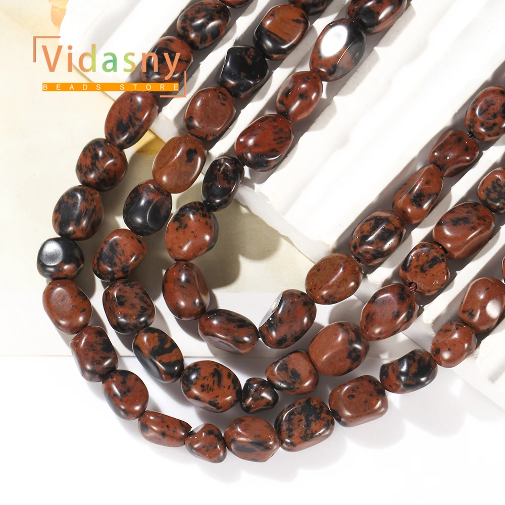 8-10mm Natürlicher Mahagoni-Jaspis Stein Unregelmäßige Ovale Lose Perlen für Schmuckherstellung DIY Armbänder Zubehör – Detail 7