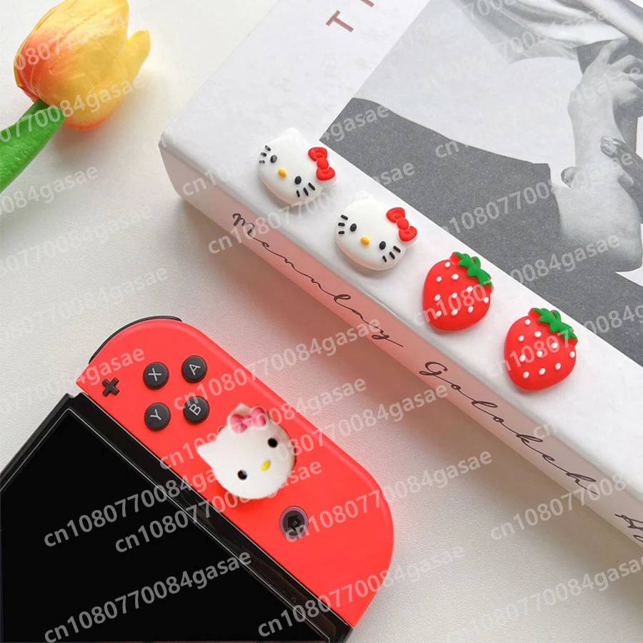 Sanrio Hello Kitty Switchs Silicone Joycon Thumb Stick Grip Cap Joystick Cover Cinnamoroll Joy-con Controller Thumbstick Case