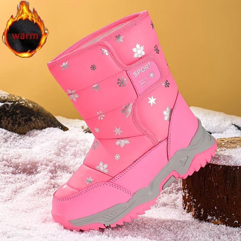 

Hot Sell Girls And Boys Snow Boots Children Thickened Winter Boots For Boys Fashion Warm Cotton Shoes Kids Warm Princess Shoes