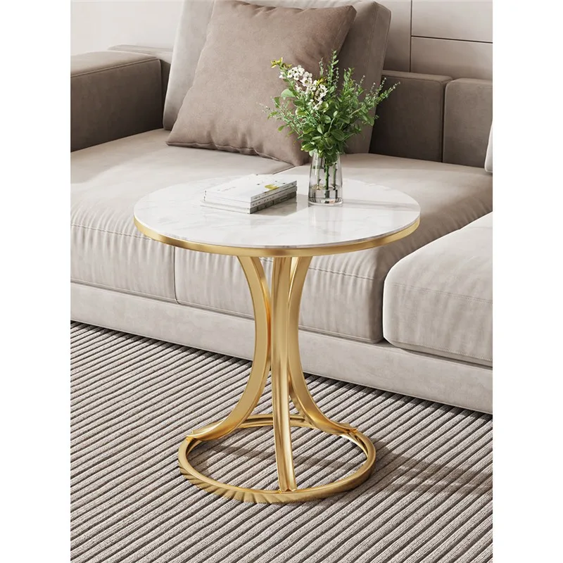Light Luxury Sintered Stone Small Coffee Table, Sintered Stone Living Room Side Table, Sofa Corner Table, Minimalist Modern Balc