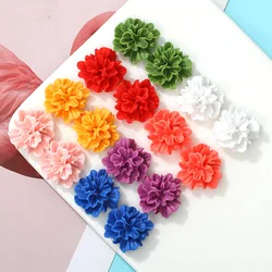 10Pcs/lot Resin Flat Back  Cabochon 3D Gardenia Flower Charm Fit Phone Hairclaws  Embellishment DIY Making