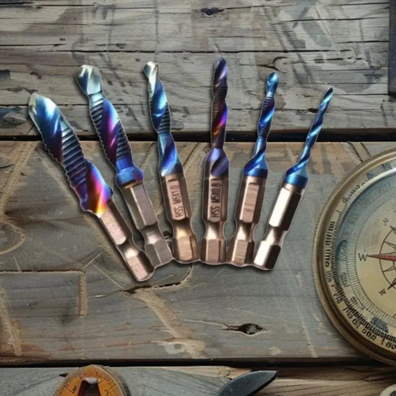 652F 6PIECE HIGH SPEED METIC TAP SET 3 TITANIUMS مطلي بالمتانة والعروض المحسنة