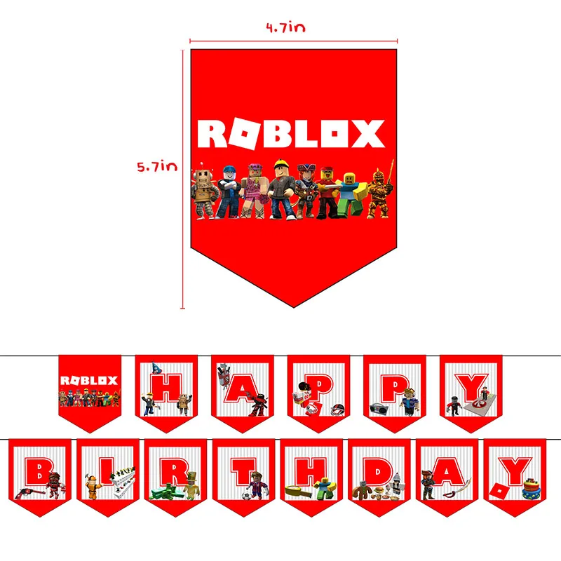 Roblox украшения для дня рождения робот баннер бумажный материал для детских мероприятий и торжеств Roblox украшения для дня рождения робот баннер бумажный материал для детских мероприятий и торжеств