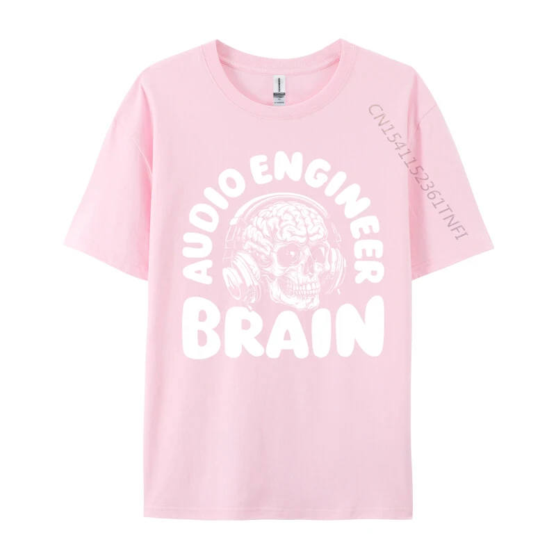 Audio Engineer Skull Sound Studio Audio Engineer Brain Camisa Normal Cotton Fabric Men Tops T Shirt Custom T-Shirt Brand T-Shirt