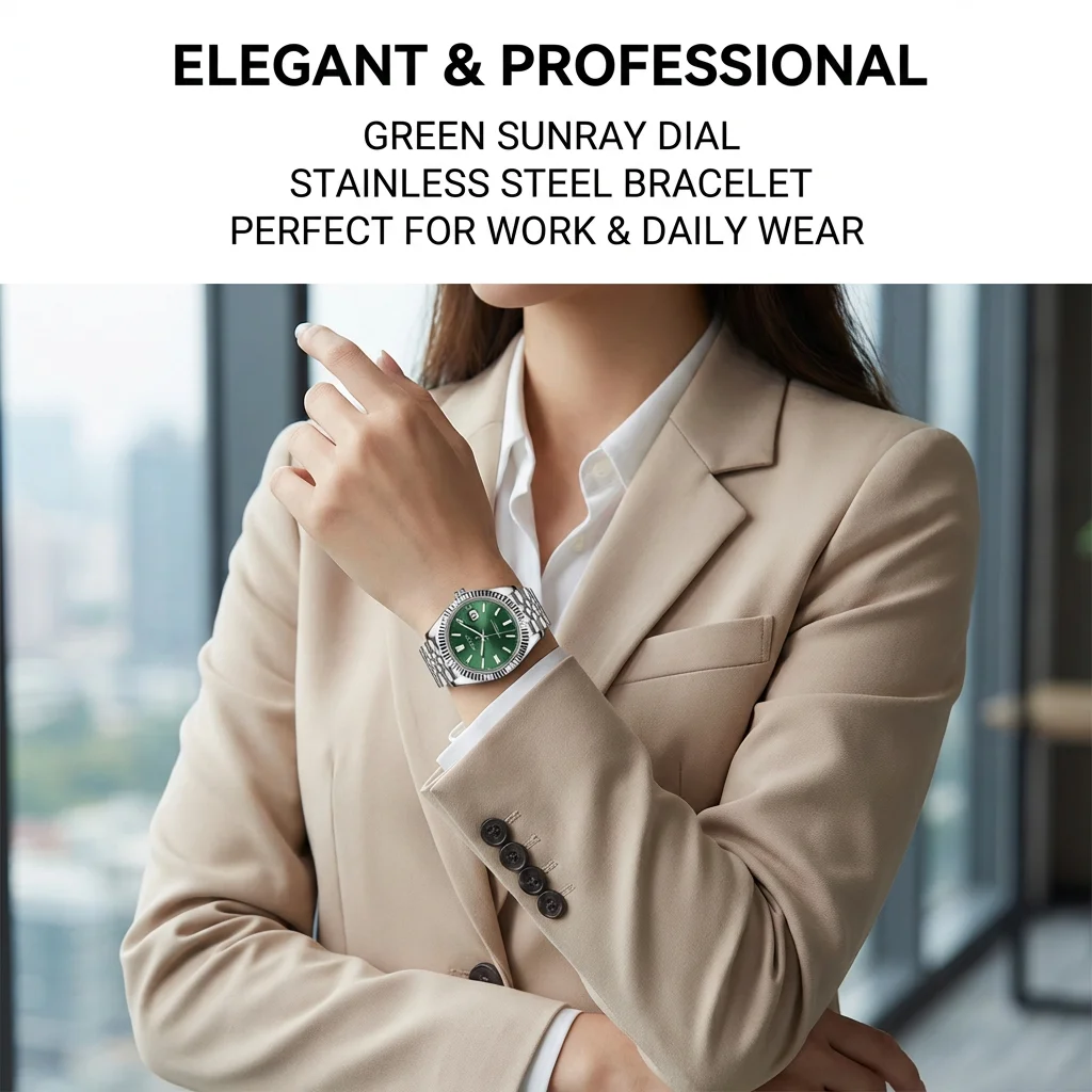 New Women Mechanical Watch High end Luxury Elegant Calendar Small dial Steel Band Leisure Women\'s Mechanical wrist watches