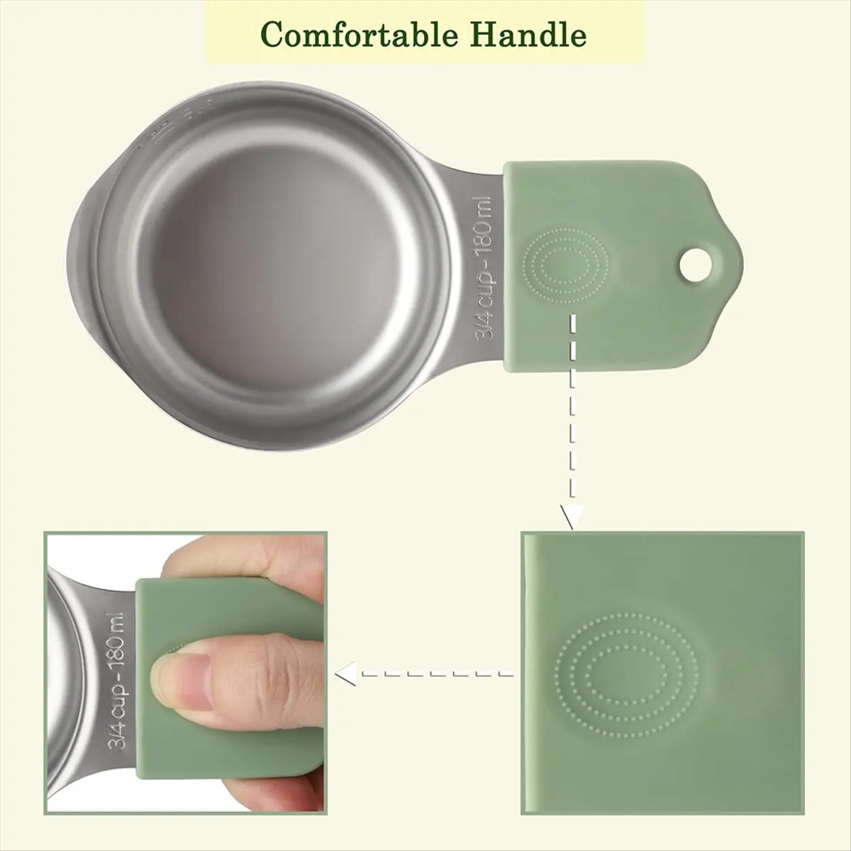 

ABPP Magnetic Measuring Cups Set Stainless Steel Heavy Duty Metal Measuring Cups for Dry and Liquid Ingredients (Multicolor)