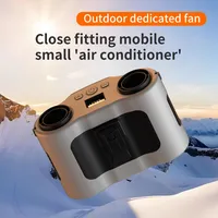 20000mAh Outdoor Portable Waist Fan Hanging Neck Fan Strong Wind with Power Bank LED Lighting for Outdoor Courier USB Recharge