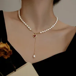 100% Natural Freshwater Pearl Romantic Love Heart Female Jewelry Set For Women Necklace Bracelet Birthday Gifts No Fade Cheap