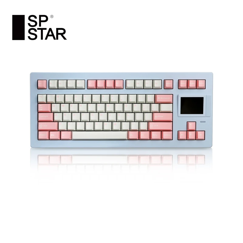 Sp-Star D82 Pro Gaming Mechanical Keyboard Full Key Hot Plug Tri-Mode Connection Personality Display Screen Support Gif Image