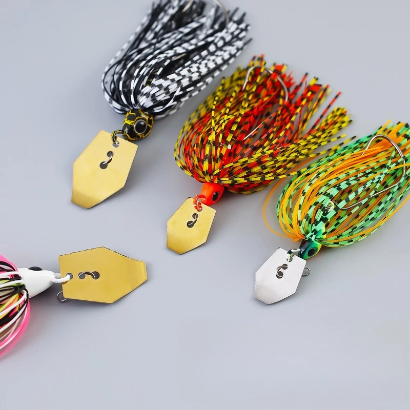 

3pcs 7g-21g Composite Sequin Jig Bait Spinning Lure for Bass/Pike Fishing Lead Head Silicone Skirt Sharp Hook Spoon Wobblers