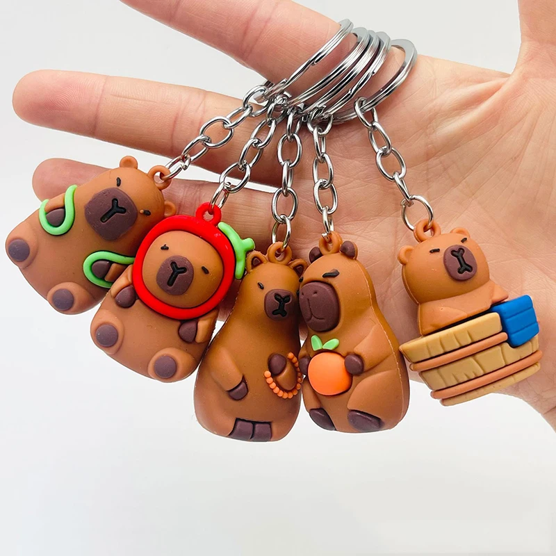 Creative Cartoon Capibala Keychain Doll Bag Pendant Cute Beaver Keyring Gift