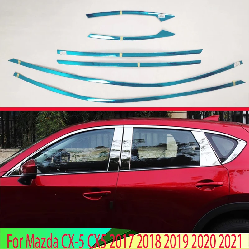 For Mazda CX-5 CX5 2017 2018 2019 2020 2021 Body Styling Stick Stainless Steel Window Garnish Window Strip Trim