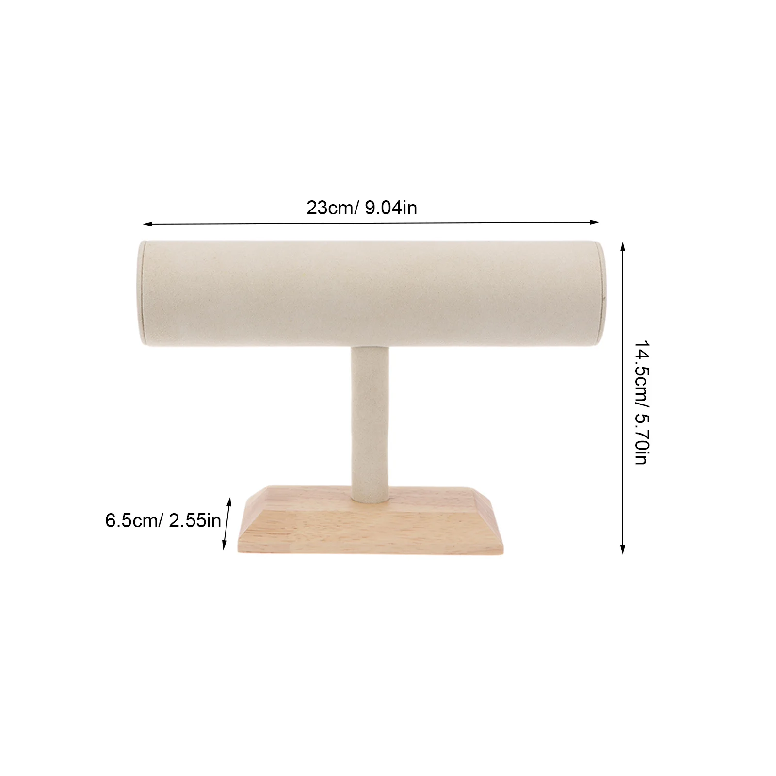 سوار مجوهرات خشبي أبيض على شكل حرف T عرض موقف رف حامل مُنظِم متين للمنزل متجر تخزين الإسورة حامل سوار