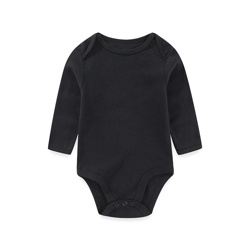 Kiddiezoom Spring Autum1 PCS Solid Unisex Long Sleeve Baby Boy Girl Bodysuits Soft 100%cotton Newborn Onesies Infant clothes