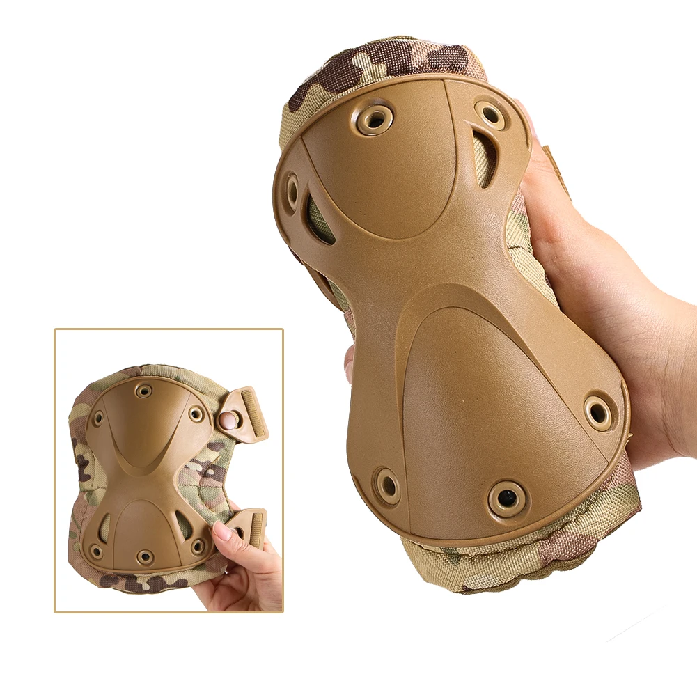 

4PCS Camouflage Tactical Knee Pads Elbow Pads Heavy Duty Protective Gear for Outdoor Sports Airsoft Paintball Military Training