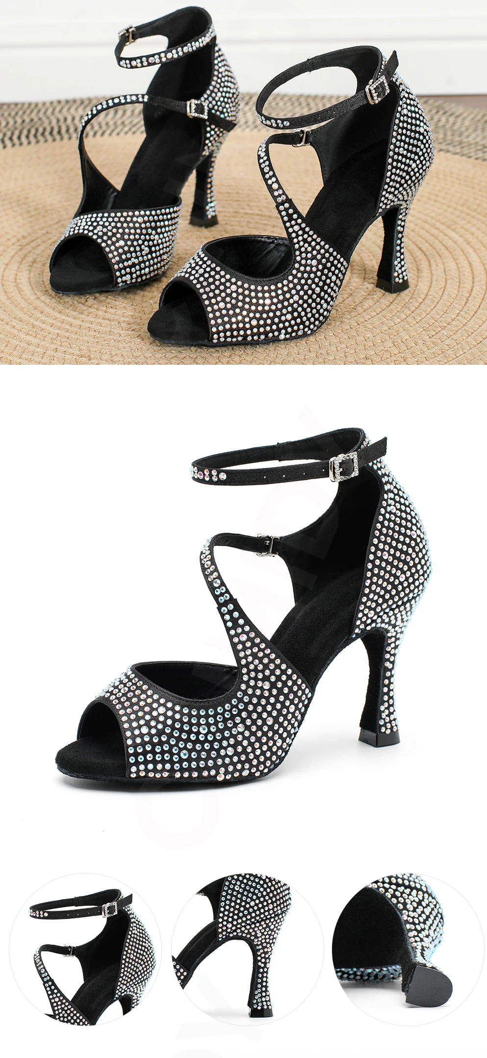 CINMIDY Neue Lateinamerikanische Tanzschuhe für Damen, Tango-, Jazz- und Modern-Ballsaal-Tanzschuhe, Damen-Hochzeitsschuhe mit Diamanten, Performance-Sandalen – Detail 7