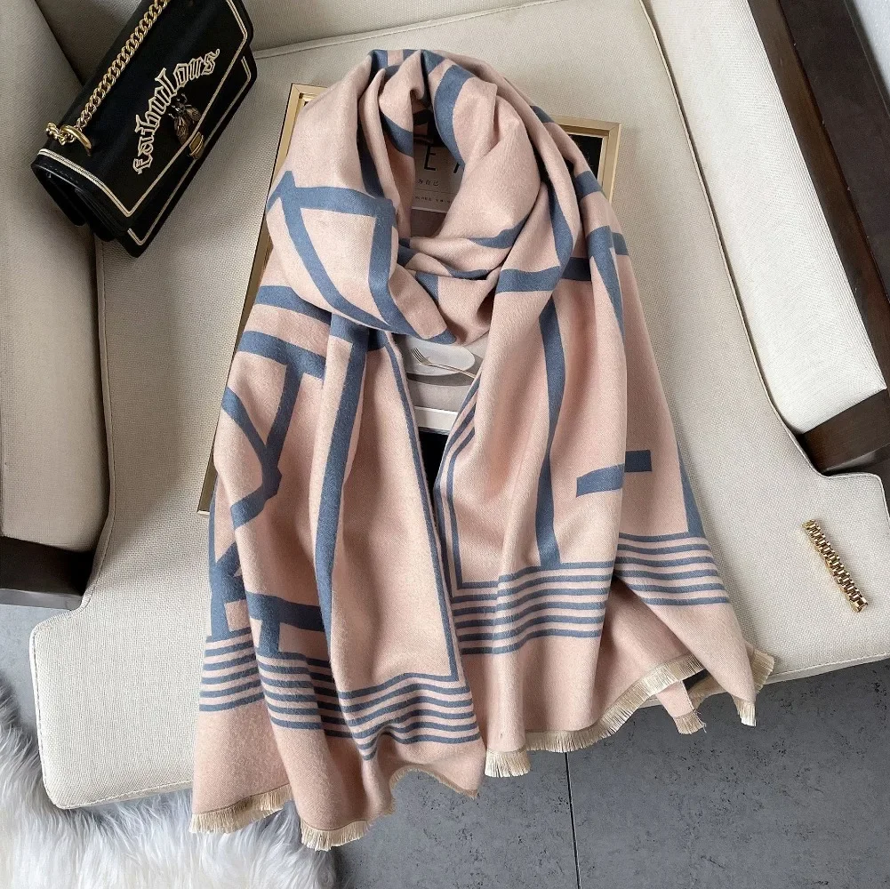 Elegant Floral Cashmere Shawl Scarf for Women Luxury Winter Warm Blanket Thick Neckerchief Poncho Bandana Lady Bufanda Ehcarpe