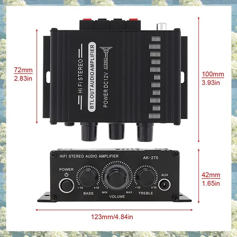 New-3X Power Amplifier Audio Karaoke Home Theater Amplifier 2 Channel Class D Amplifier USB/SD AUX Input