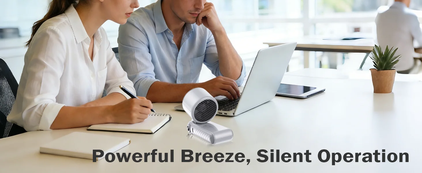 With a Hand-Held Fan Belt, USB-C Rechargeable Personal Fan, Battery-Powered Portable Fan, Mini Pocket Fan Suitable for Women, Men, Makeup, Travel, Office, and Outdoor Use.