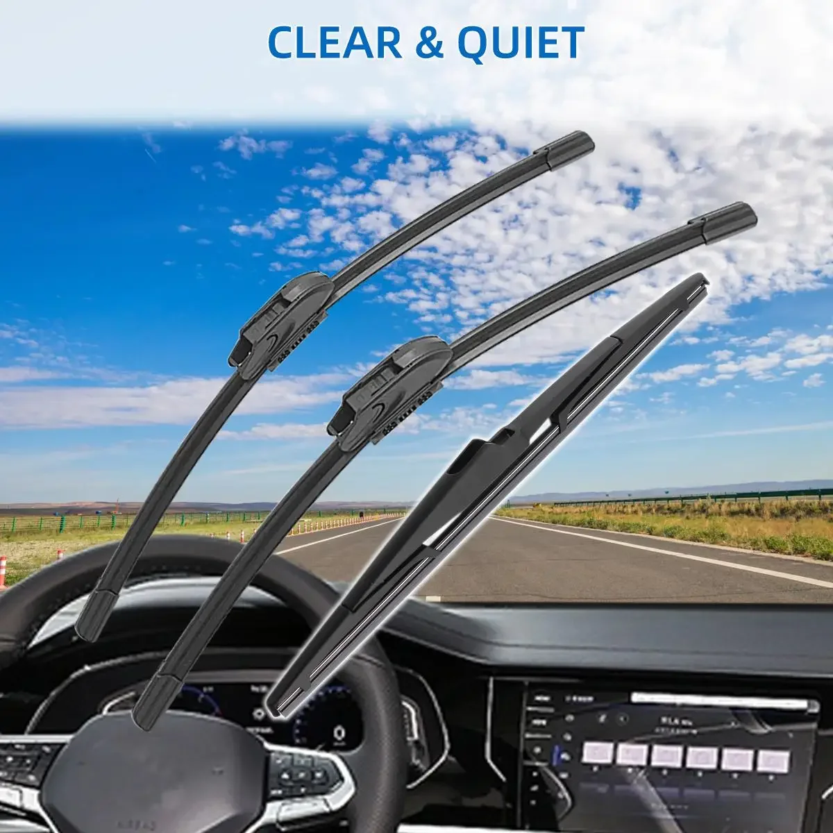 3PCS For Hyundai Santa Fe DM 2012-2017 26" + 14"+ 13" Front Rear Wiper Blades Windshield Windscreen Window Cutter Accessories - Image 6