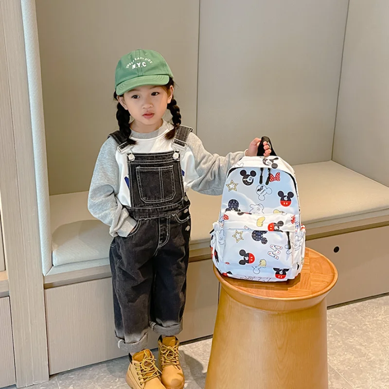 Disney Mickey cartoon print mini lightweight breathable schoolbag girls cute wear-resistant leisure travel children's backpack