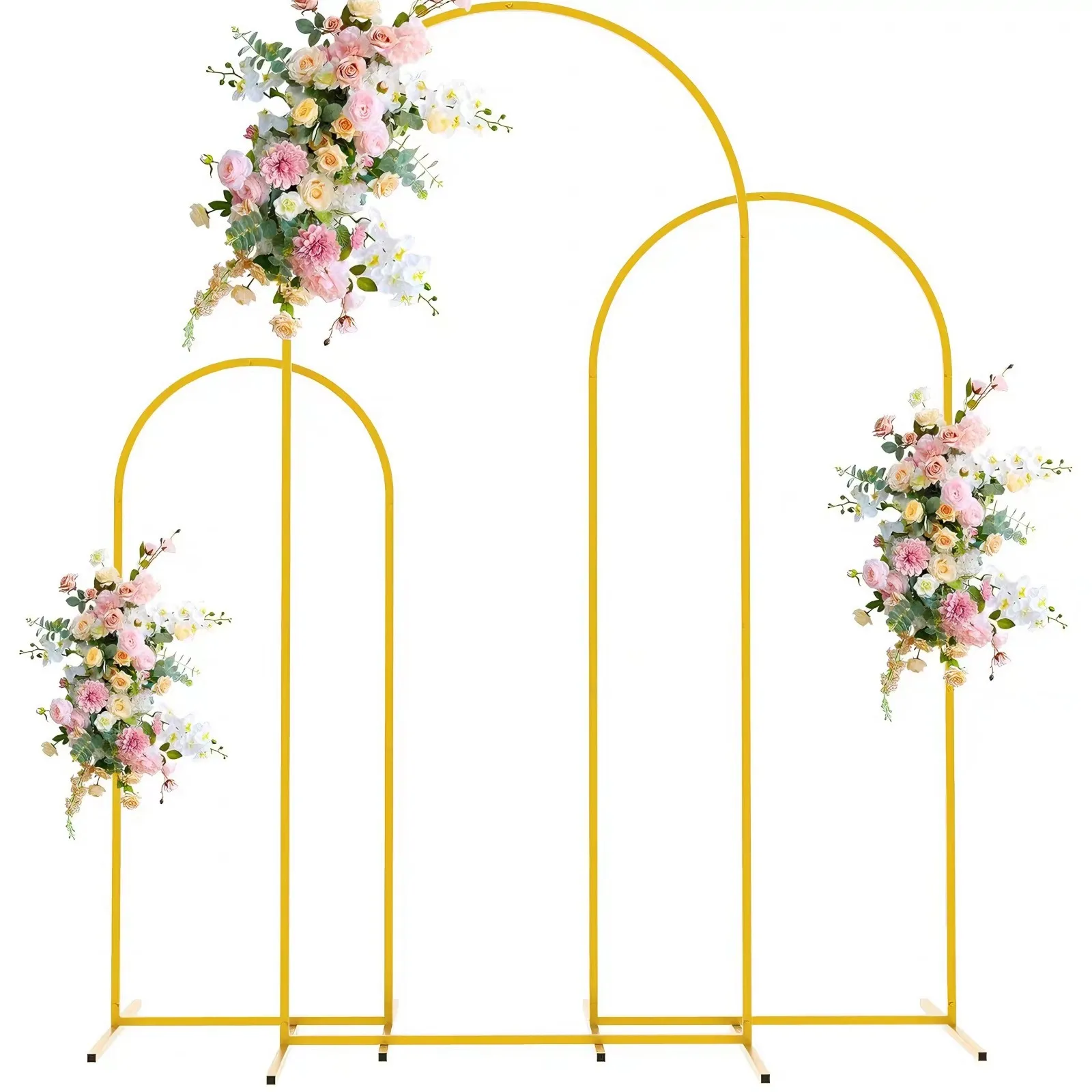 Support d'arche de mariage en métal doré 7.2FT 6.6FT 6FT, cadre photo et support d'arche à ballons pour cérémonies de mariage et fêtes d'anniversaire