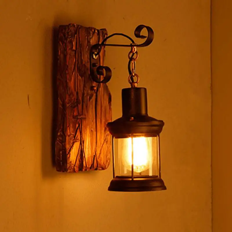 Factory industrial wall garden lighting indoor lamp washing room makeup mirror Led sconce glass lampshades vintage bedroom light