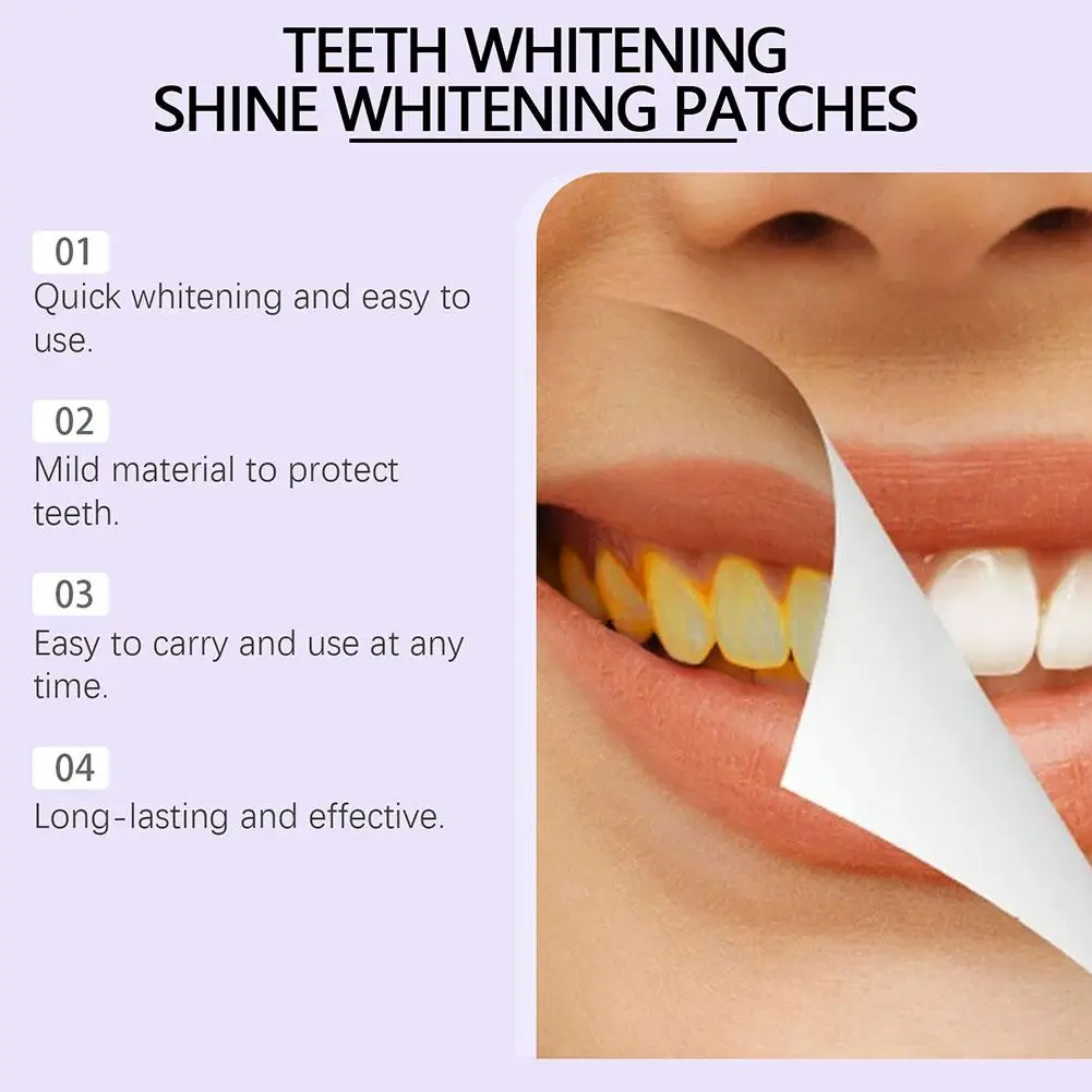 7pcs/set Newest Teeth Patch Instant Whitening Teeth Care Mild Cleaning Purple Teeth Patch Daily Care Supplies
