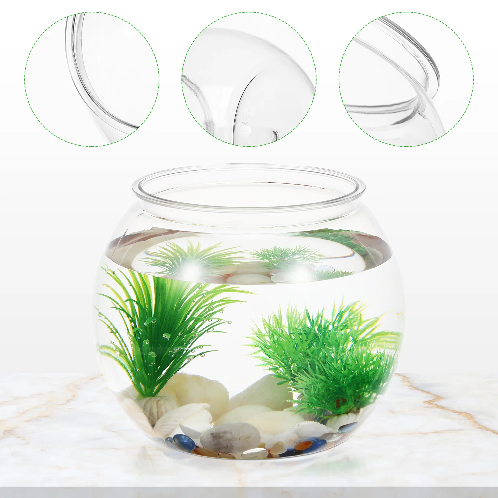 Goldfish Bowl Anti-falling Tanks Box Plastic Round Aquarium The Pet Keeper Desktop Baby Holder Office