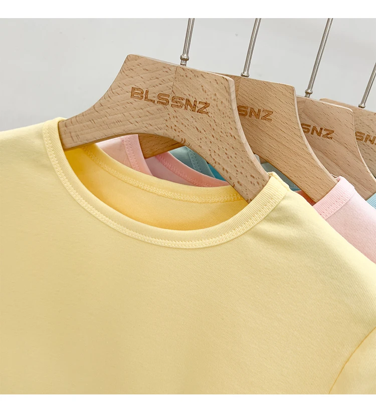 Zjaiss 2026 Sommer Neues Design Slim Fit Basic Top Trendiges Damen Baumwoll-Kurzarm-T-Shirt Einfarbig Vielseitiges O-Neck Tee – Detail 28