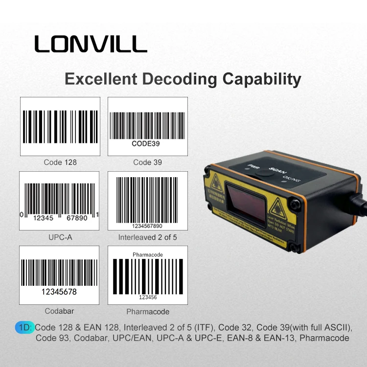 Customized Industrial Long Distance Ethernet TCP/IP 1D Laser Barcode Scanner Fixed Mount Barcode Reader