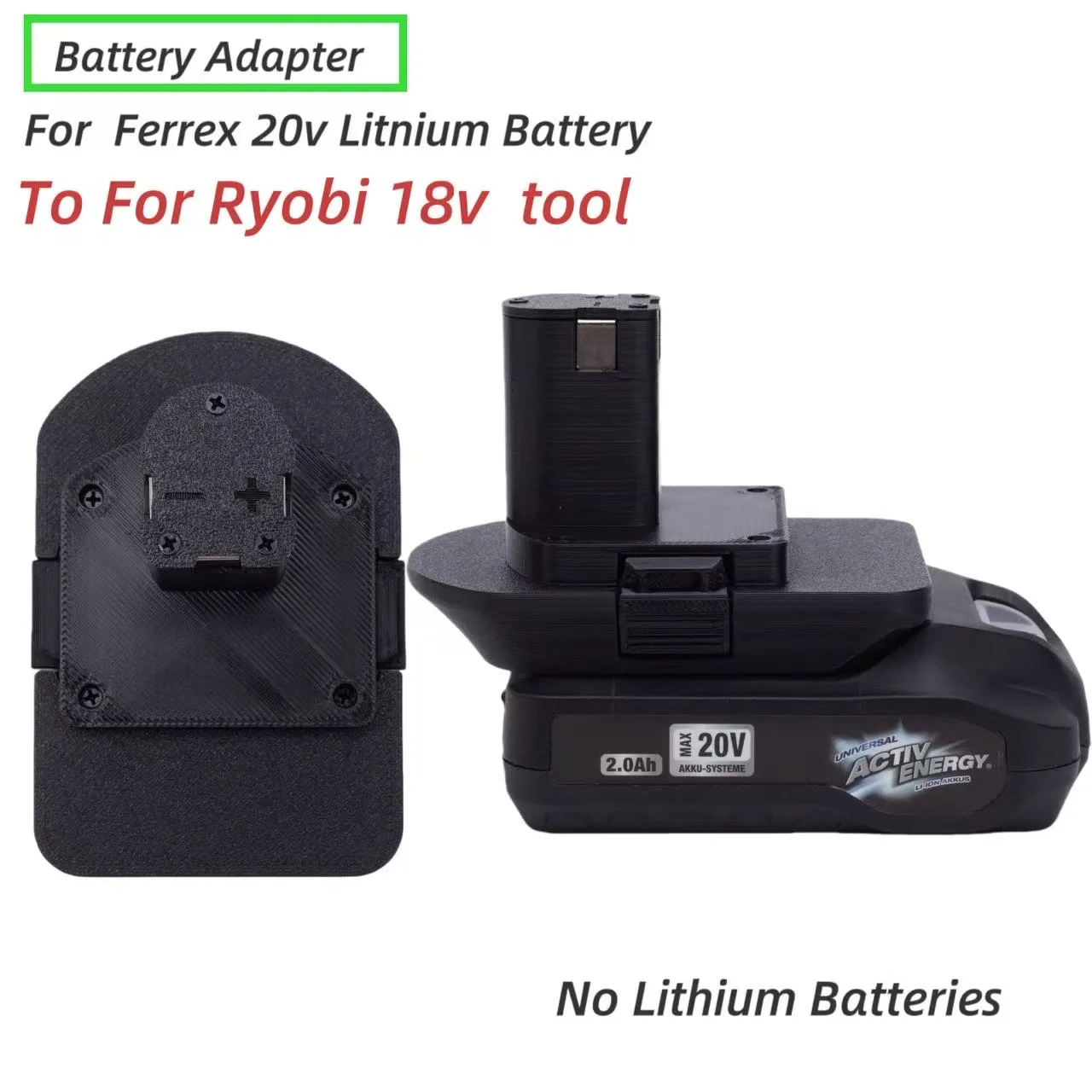 

Batteries Converter For Aldi Ferrex Activ Energy Lithium Adapter Convert To Ryobi 18v Tool (﻿Adaptor Only）