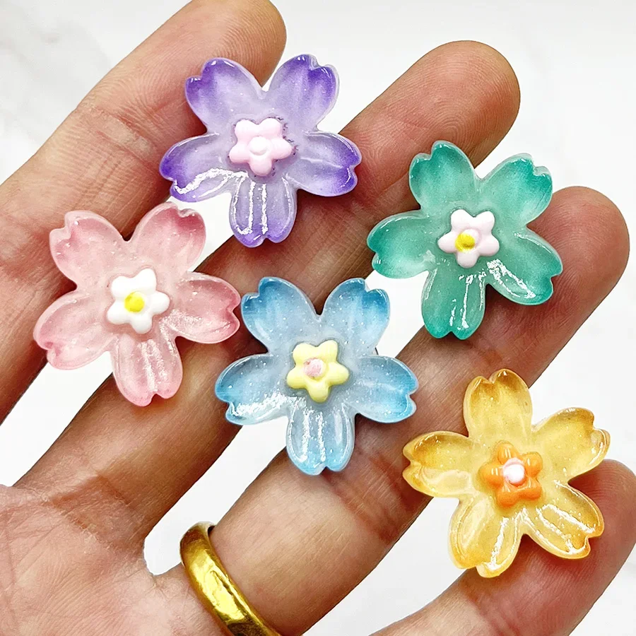 

Single Sale Colorful Glitter Flower Shoe Charm Accessories Funny Diy Shoe Buckle Decor Fit Clog Pins Upper Badge Kid X-mas Gift